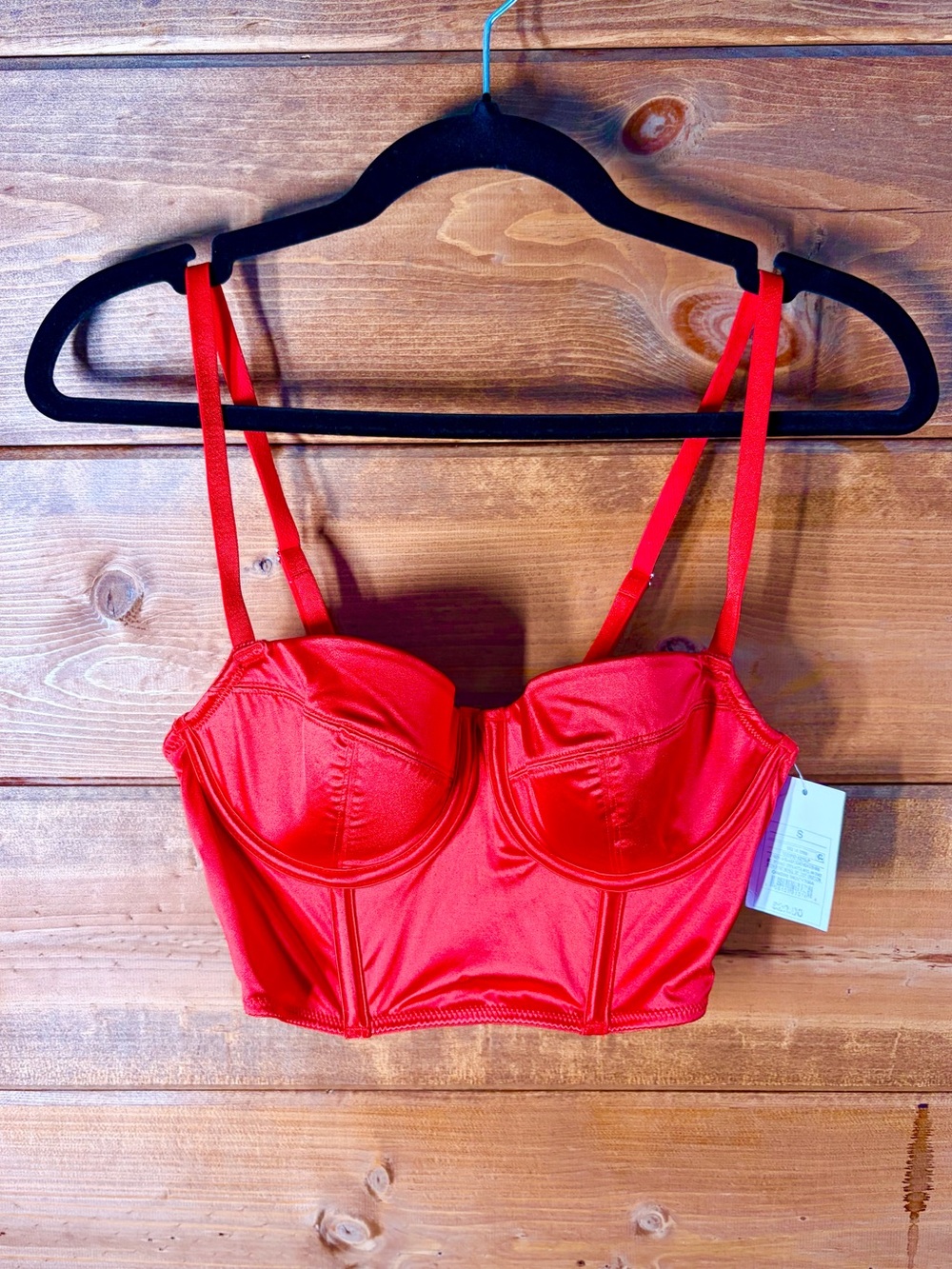 Target Red Satin Bustier Crop Top